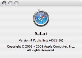 Safari 4 screenshot